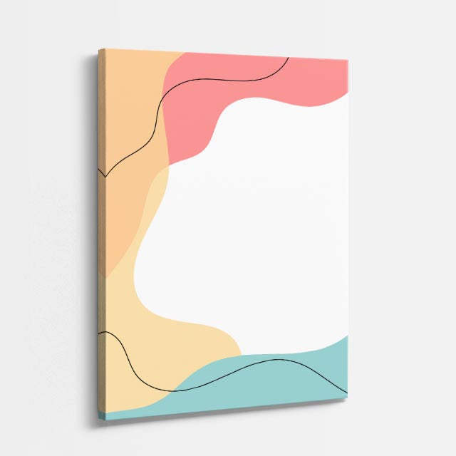 Cuadro canvas Ondas Rosa Salmon y Beige - Contemporaneos Abstractos - Vista Perspectiva