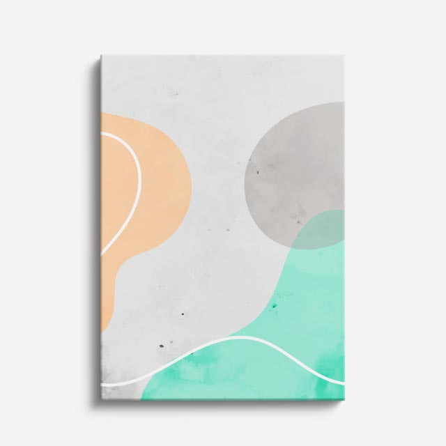Cuadro canvas Marmol Gris Teal y Naranja - Contemporaneos Abstractos - Vista Frente