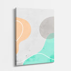 Cuadro canvas Marmol Gris Teal y Naranja - Contemporaneos Abstractos - Vista Perspectiva