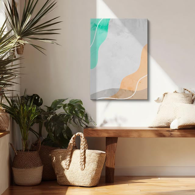 Cuadro canvas Marmol Gris Naranja Suave - Contemporaneos Abstractos - Vista Lifestyle