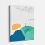 Cuadro canvas Manchas Azul y Naranja Marmol - Contemporaneos Abstractos - Vista Perspectiva