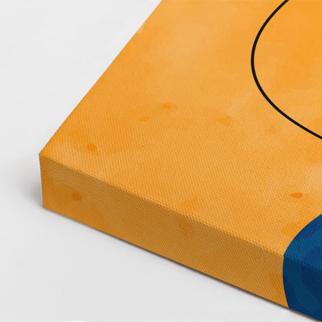 Cuadro canvas Manchas Naranja Azul Organicas - Contemporaneos Abstractos - Vista CloseUp