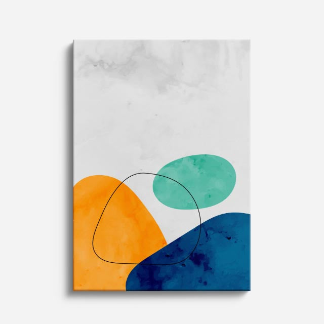 Cuadro canvas Manchas Naranja Azul Organicas - Contemporaneos Abstractos - Vista Frente