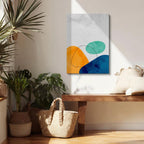 Cuadro canvas Manchas Naranja Azul Organicas - Contemporaneos Abstractos - Vista Lifestyle