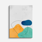 Cuadro canvas Manchas Naranja Teal y Azul - Contemporaneos Abstractos - Vista Frente