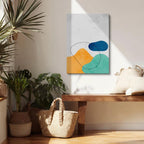 Cuadro canvas Manchas Naranja Teal y Azul - Contemporaneos Abstractos - Vista Lifestyle