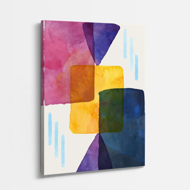 Cuadro canvas Formas Geometricas Coloridas Vivas - Contemporaneos Abstractos - Vista Perspectiva