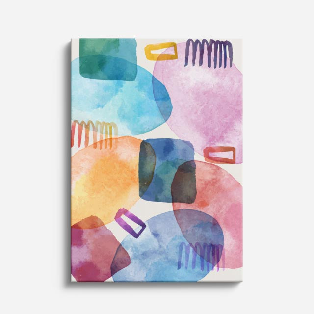 Cuadro canvas Acuarela Multicolor Texturas Fuertes - Contemporaneos Abstractos - Vista Frente