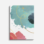 Cuadro canvas Acuarela Teal Dorado Elegante - Contemporaneos Abstractos - Vista Frente