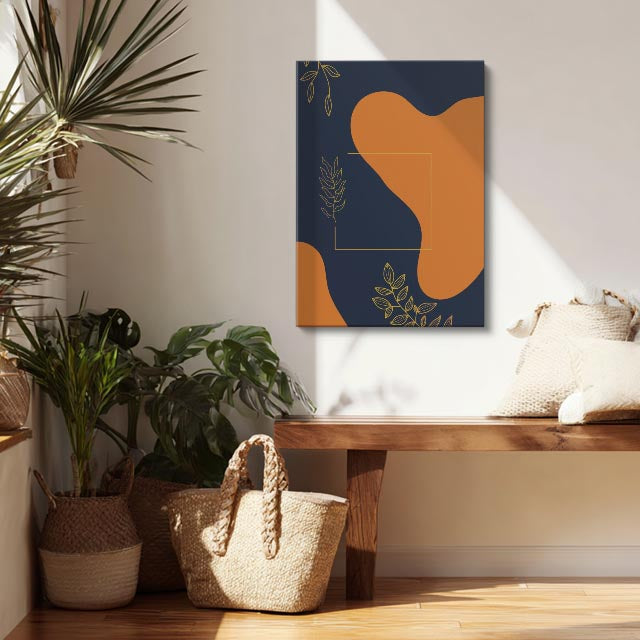 Cuadro canvas Abstracto Azul Marino Botanico Dorado - Contemporaneos Abstractos - Vista Lifestyle