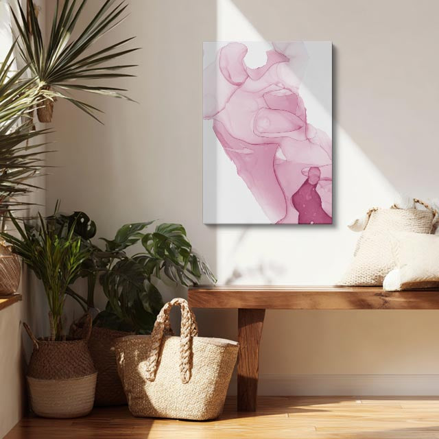 Cuadro canvas Acuarela Rosa Fluida Textural - Contemporaneos Abstractos - Vista Lifestyle