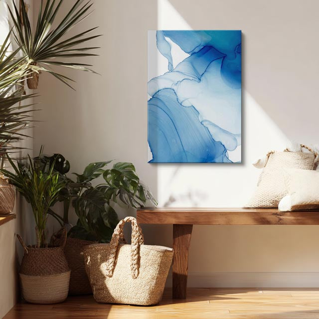 Cuadro canvas Acuarela Azul Fluida Translucida - Contemporaneos Abstractos - Vista Lifestyle