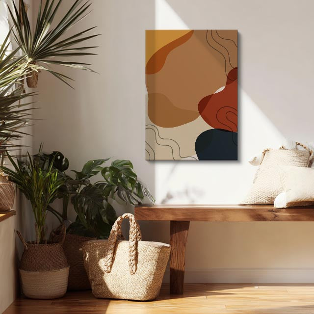 Cuadro canvas Ondas Terracota y Beige Organicas - Contemporaneos Abstractos - Vista Lifestyle