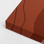 Cuadro canvas Ondas Terracota Mostaza Lineas - Contemporaneos Abstractos - Vista CloseUp