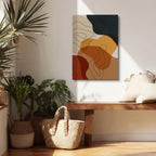 Cuadro canvas Ondas Terracota Mostaza Lineas - Contemporaneos Abstractos - Vista Lifestyle