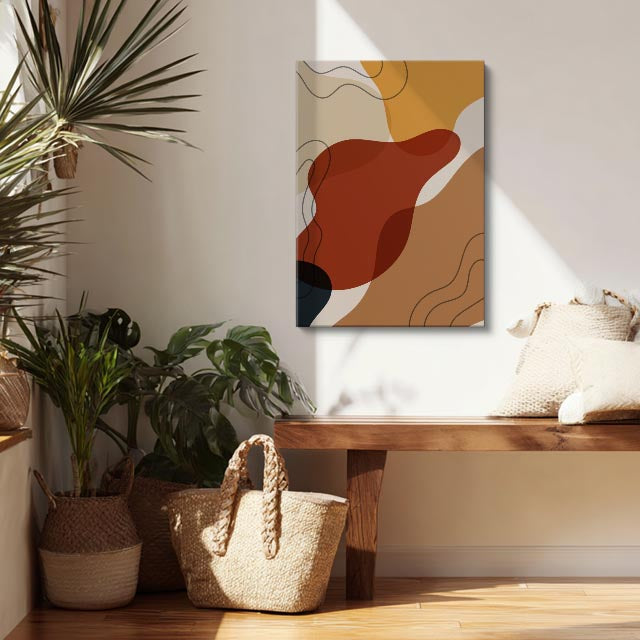 Cuadro canvas Ondas Terracota Azul Marino Calidas - Contemporaneos Abstractos - Vista Lifestyle