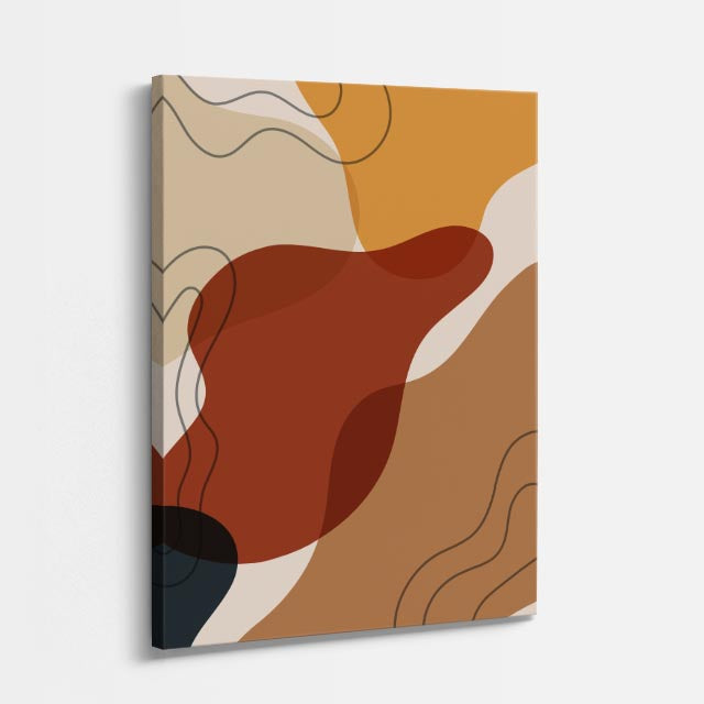 Cuadro canvas Ondas Terracota Azul Marino Calidas - Contemporaneos Abstractos - Vista Perspectiva