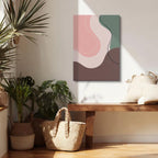 Cuadro canvas Ondas Rosa y Salmon Organicas - Contemporaneos Abstractos - Vista Lifestyle