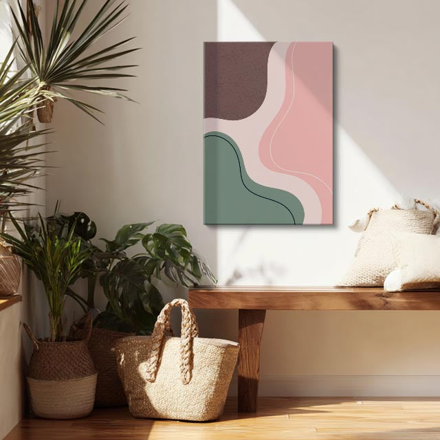 Cuadro canvas Ondas Verde y Marron Suaves - Contemporaneos Abstractos - Vista Lifestyle
