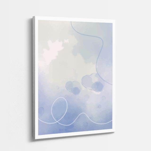 Cuadro canvas Acuarela Celeste Burbujas Suaves - Contemporaneos Abstractos - Vista Perspectiva