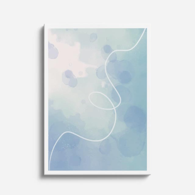 Cuadro canvas Acuarela Celeste Puntos Flotantes - Contemporaneos Abstractos - Vista Frente