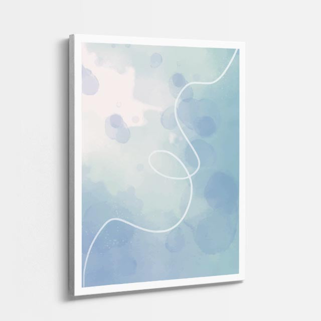 Cuadro canvas Acuarela Celeste Puntos Flotantes - Contemporaneos Abstractos - Vista Perspectiva