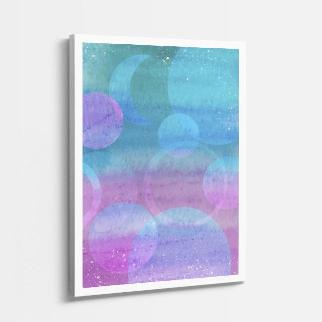 Cuadro canvas Acuarela Rosa Lila Circulos Magicos - Contemporaneos Abstractos - Vista Perspectiva