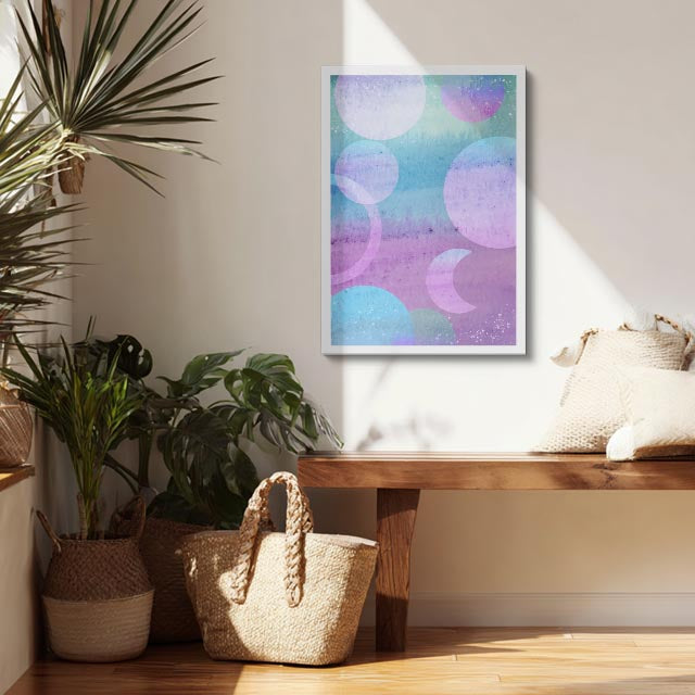 Cuadro canvas Acuarela Rosa Lila Pastel Suave - Contemporaneos Abstractos - Vista Lifestyle