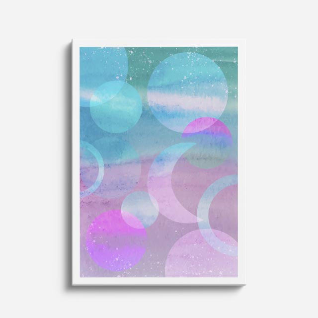 Cuadro canvas Acuarela Lila Pastel Circulos - Contemporaneos Abstractos - Vista Frente