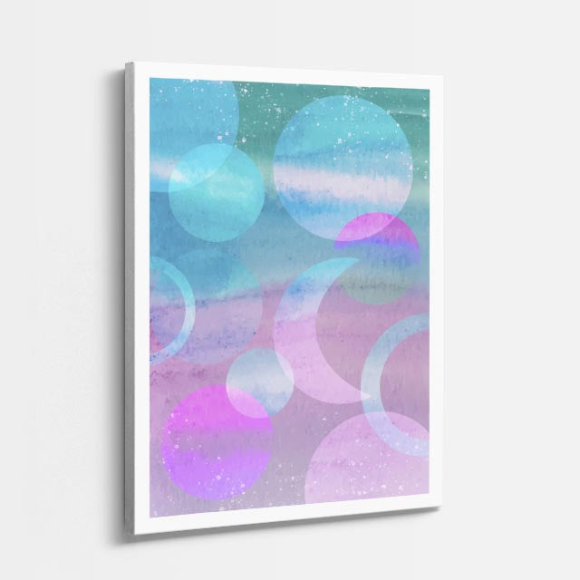 Cuadro canvas Acuarela Lila Pastel Circulos - Contemporaneos Abstractos - Vista Perspectiva