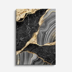 cuadro canvas abstracto fluido veta de ebano en tonos negro, gris, dorado
