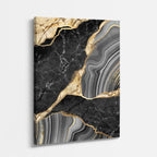 cuadro canvas abstracto fluido veta de ebano en tonos negro, gris, dorado