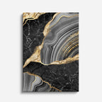 cuadro canvas abstracto fluido estrato de titanio en tonos negro, gris, dorado