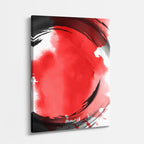cuadro canvas abstracto fluido marea escarlata en tonos rojo, blanco, negro
