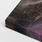 cuadro canvas abstracto fluido nebulosa umbral en tonos morado, dorado, negro