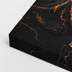 cuadro canvas abstracto fluido cobre nocturno en tonos negro, cobre