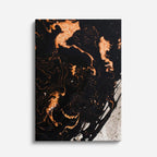 cuadro canvas abstracto fluido cobre nocturno en tonos negro, cobre