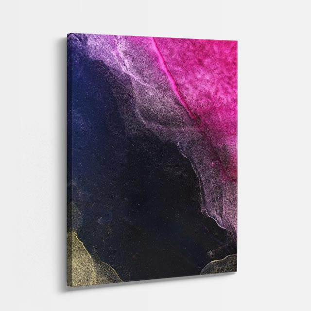 cuadro canvas abstracto fluido violeta abisal en tonos morado, azul, negro