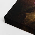 cuadro canvas abstracto fluido aurora magenta en tonos magenta, dorado, negro