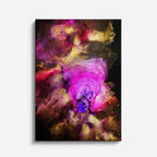 cuadro canvas abstracto fluido aurora magenta en tonos magenta, dorado, negro