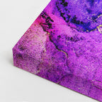 cuadro canvas abstracto fluido tormenta fucsia en tonos morado, rosa, dorado