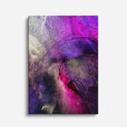 cuadro canvas abstracto fluido eclipse purpura en tonos morado, rosa, gris
