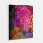 cuadro canvas abstracto fluido cristal rosado en tonos rosa, morado, naranja