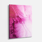 cuadro canvas abstracto fluido seda fucsia en tonos rosa, blanco