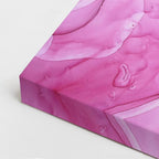 cuadro canvas abstracto fluido nube peonia en tonos rosa, magenta