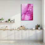 cuadro canvas abstracto fluido nube peonia en tonos rosa, magenta