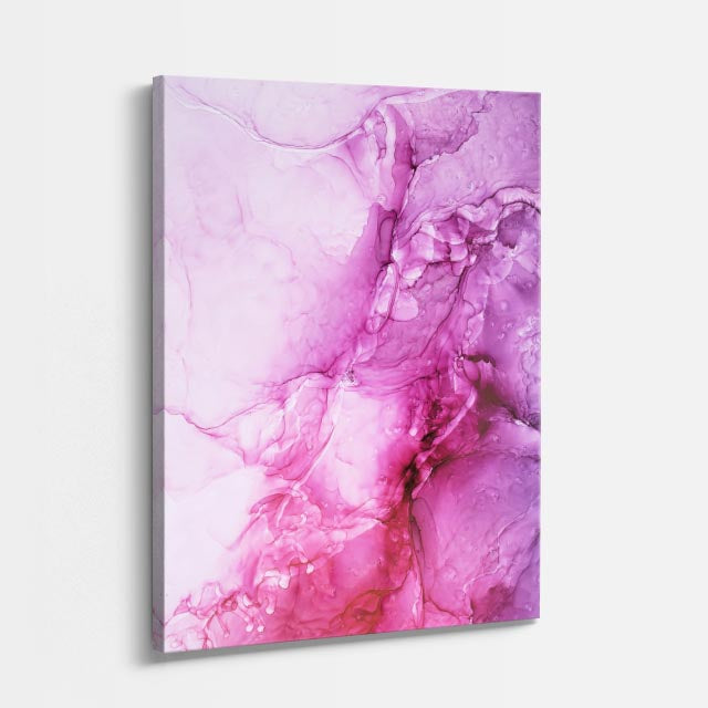 cuadro canvas abstracto fluido brisa algodon en tonos rosa, blanco