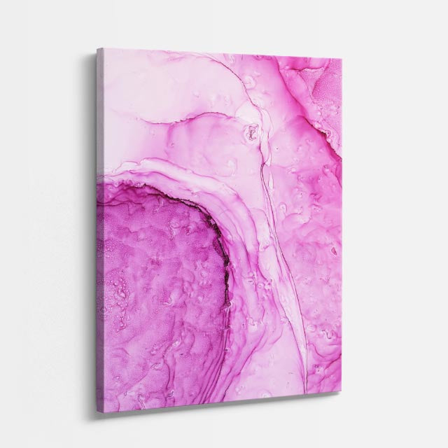 cuadro canvas abstracto fluido rosa de cuarzo en tonos rosa, blanco