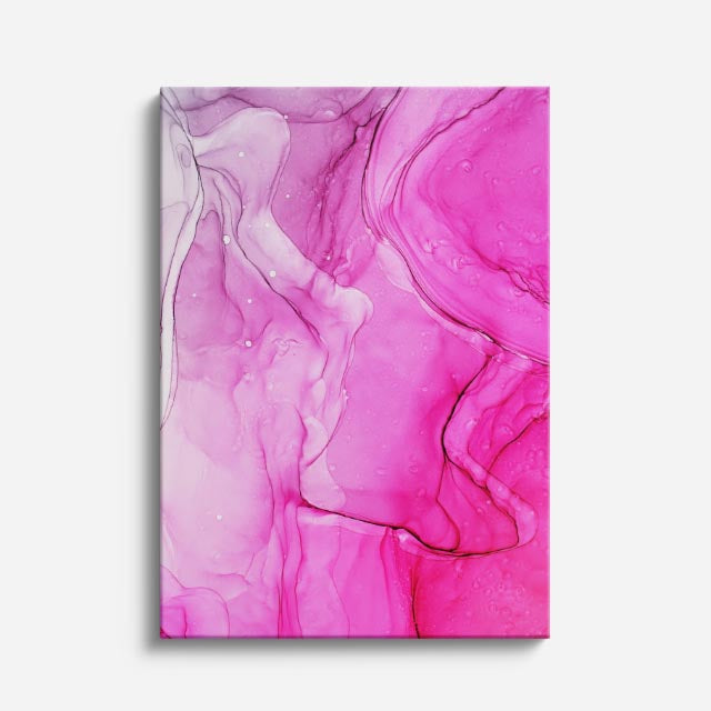 cuadro canvas abstracto fluido vaho rosado en tonos rosa, blanco