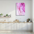 cuadro canvas abstracto fluido trazo de rubor en tonos rosa, blanco